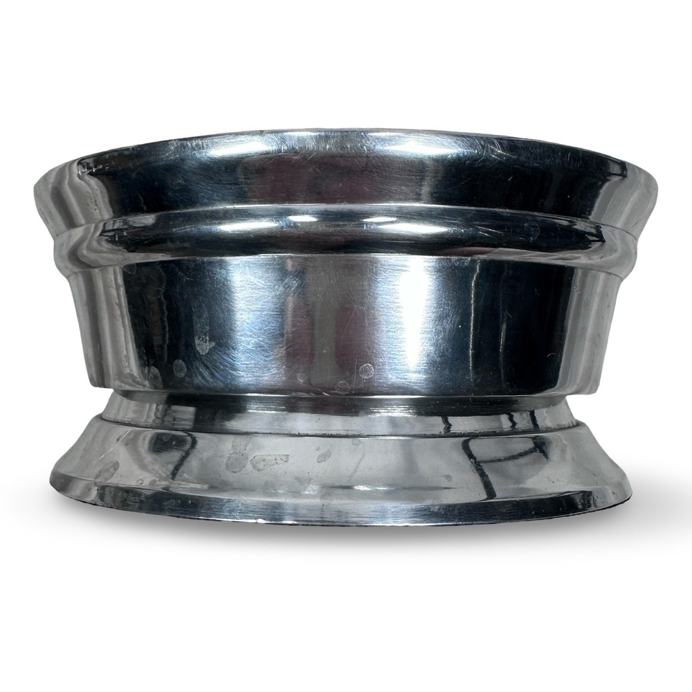 Pottery Barn Silver Tone Metal Decorative Pedestal Bowl Gray Polished 5.5in